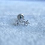 Labret Rosca Interna Titânio Cluster Flores Zircônias - Imagem 4