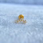 Labret Rosca Interna Titânio Cluster Flores Zircônias - Imagem 2