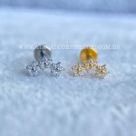 Labret Rosca Interna Titânio Cluster Flores Zircônias