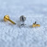 Labret Rosca Interna Titânio Marquise Zircônias - Imagem 3