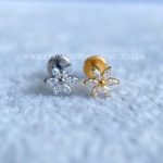 Labret Rosca Interna Titânio Flor Zircônias