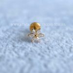 Labret Rosca Interna Titânio Flor Zircônias - Imagem 2