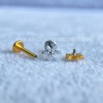 Labret Rosca Interna Titânio Flor Zircônias - Imagem 3