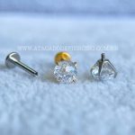 Labret Rosca Interna Titânio Ponto de Luz Premium Zircônia - Imagem 3