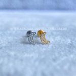 Labret Push Pin Titânio Lua Zircônias