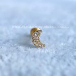 Labret Push Pin Titânio Lua Zircônias - Imagem 2