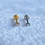 Labret Push Pin Titânio Marquise Zircônias