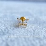 Labret Rosca Interna Titânio Borboleta Zircônias - Imagem 2