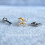 Labret Rosca Interna Titânio Borboleta Zircônias - Imagem 3
