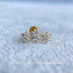 Labret Rosca Interna Titânio Cluster Flores Zircônias - Imagem 2