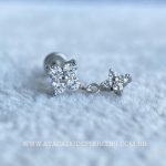 Labret Rosca Interna Aço Trevo Zircônias - Imagem 7