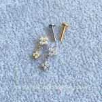 Labret Rosca Interna Aço Trevo Zircônias - Imagem 3