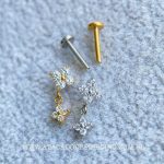 Labret Rosca Interna Aço Trevo Zircônias