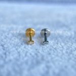 Labret Rosca Interna Titânio Marquise Zircônias