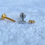 Labret Rosca Interna Titânio Barrinha Zircônias - Imagem 3
