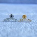 Labret Rosca Interna Titânio Cluster Zircônias