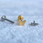 Labret Rosca Interna Titânio Borboleta - Imagem 3