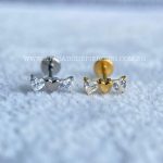 Labret Rosca Interna Titânio Coração Zircônia