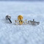 Labret Rosca Interna Titânio Coração Zircônia - Imagem 3