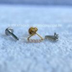 Labret Rosca Interna Titânio Cabide Zircônias - Imagem 3
