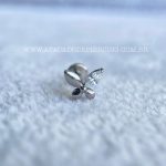 Labret Rosca Interna Titânio Borboleta Zircônia - Imagem 4