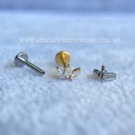 Labret Rosca Interna Titânio Flor de Lótus Zircônia - Imagem 3