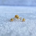 Labret Rosca Interna Titânio Cluster Estrelas Zircônias - Imagem 2