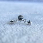 Labret Rosca Interna Titânio Cluster Estrelas Zircônias - Imagem 4