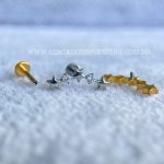Labret Rosca Interna Titânio Cluster Estrelas Zircônias - Imagem 3