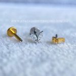 Labret Rosca Interna Titânio Borboleta Zircônias - Imagem 3