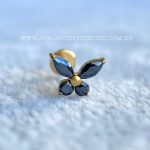 Labret Rosca Interna Titânio Borboleta Onix Zircônias - Imagem 2