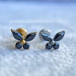 Labret Rosca Interna Titânio Borboleta Onix Zircônias