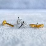 Labret Rosca Interna Titânio Libélula Zircônias - Imagem 3