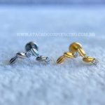 Labret Titânio Rosca Interna Cluster Zircônias
