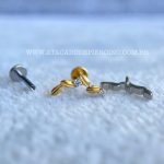 Labret Titânio Rosca Interna Cluster Zircônias - Imagem 3