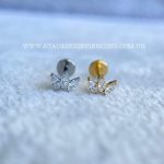 Labret Rosca Interna Titânio Flor de Lótus Zircônia