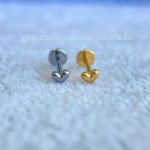 Labret Rosca Interna Titânio Coração