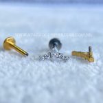 Labret Rosca Interna Titânio Cluster Zircônias - Imagem 3