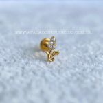 Labret Rosca Interna Titânio Flor Zircônias - Imagem 2