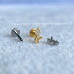 Labret Rosca Interna Titânio Flor Zircônias - Imagem 3