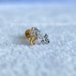 Labret Rosca Interna Titânio Flor Zircônias