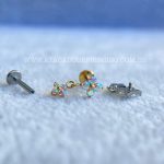 Labret Rosca Interna Titânio Trevo Zircônias Boreal - Imagem 3