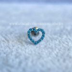 Labret Rosca Interna Titânio Coração Zircônias Azul - Imagem 4