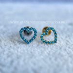 Labret Rosca Interna Titânio Coração Zircônias Azul