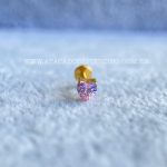 Labret Rosca Interna Titânio Coração Zircônia Rosa - Imagem 2