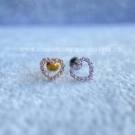 Labret Rosca Interna Titânio Coração Zircônias Rosa