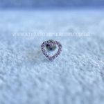 Labret Rosca Interna Titânio Coração Zircônias Rosa - Imagem 3