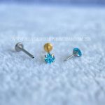 Labret Push Pin Titânio Zircônia Azul - Imagem 2