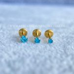 Labret Push Pin Titânio Zircônia Azul - Imagem 6