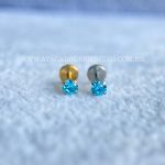 Labret Push Pin Titânio Zircônia Azul - Imagem 5